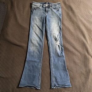 Hollister Size 1 Low Rise Boot Cut Jeans Medium Wash Classic Stretch W25 L32